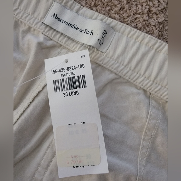 Abercrombie & Fitch Cargo Pants | Beige | Size 30 Long - Picture 5 of 7